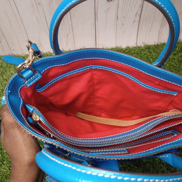 Bright Blue Dooney & Bourke Saffiano Leather Tote - Picture 14 of 17